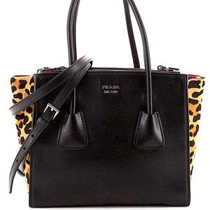 PRADA AUTHENTIC Twin Pocket Tote Glacé Calf Hair